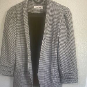 Naf Naf Houndstooth Open Front Blazer